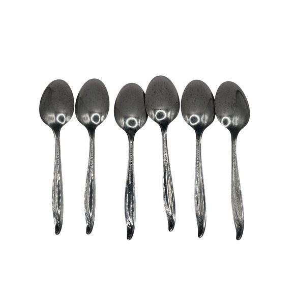 Wm Rogers & Son Bermuda Stainless Steel Teaspoons Set Of 6 Glossy Finish Discont - Picture 4 of 5